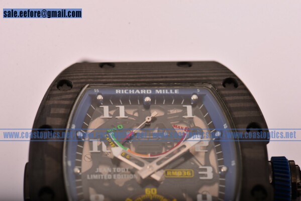 Richard Mille Jean Todt Limited Edition RM 036 Watch 1:1 Replica Carbon Fiber Blue Inner Bezel